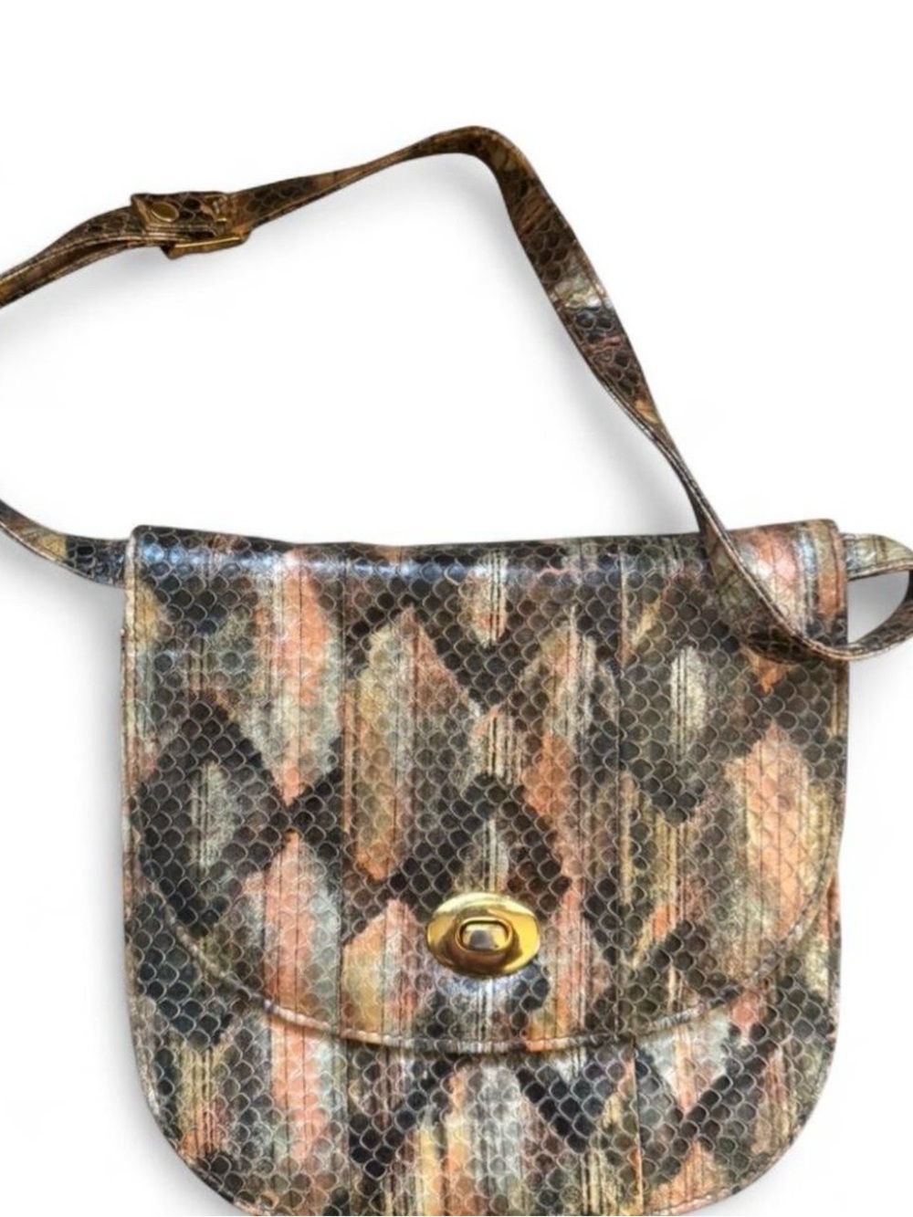 Vintage Textured Multicolor Crossbody Bag